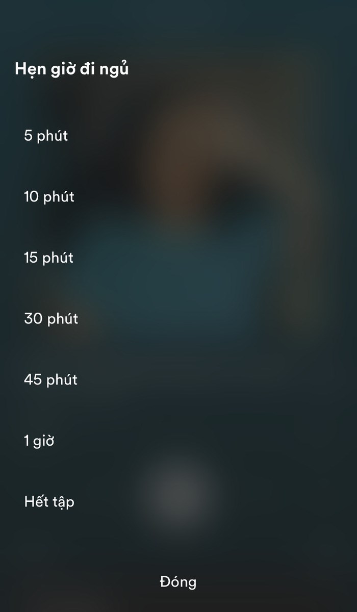 Chọn thời gian tắt nhạc sau đ&oacute;