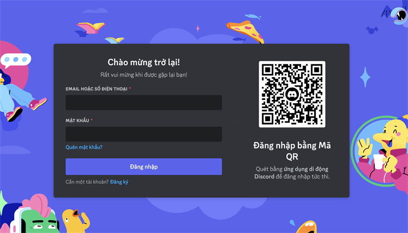 Đăng nhập t&agrave;i khoản Discord