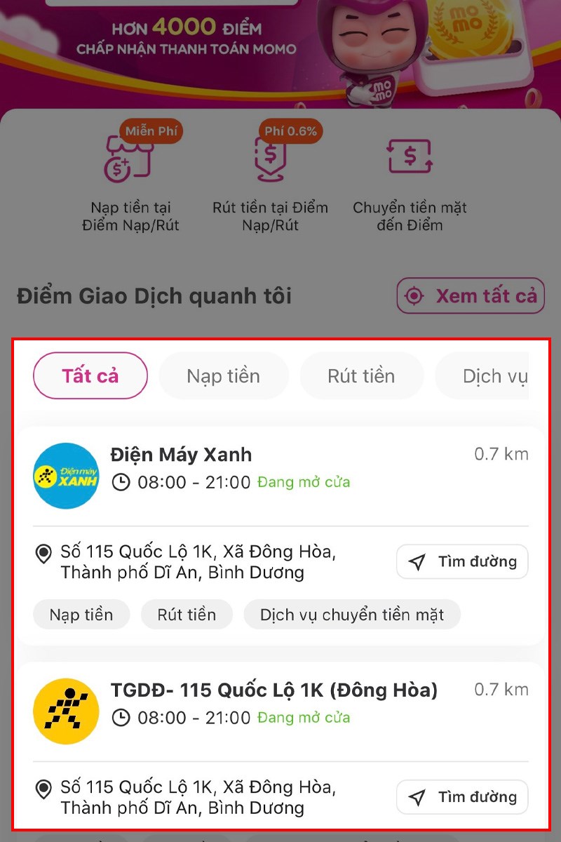 Nạp tiền tại điểm giao dịch bước 2 Nạp tiền tại điểm giao dịch bước 2