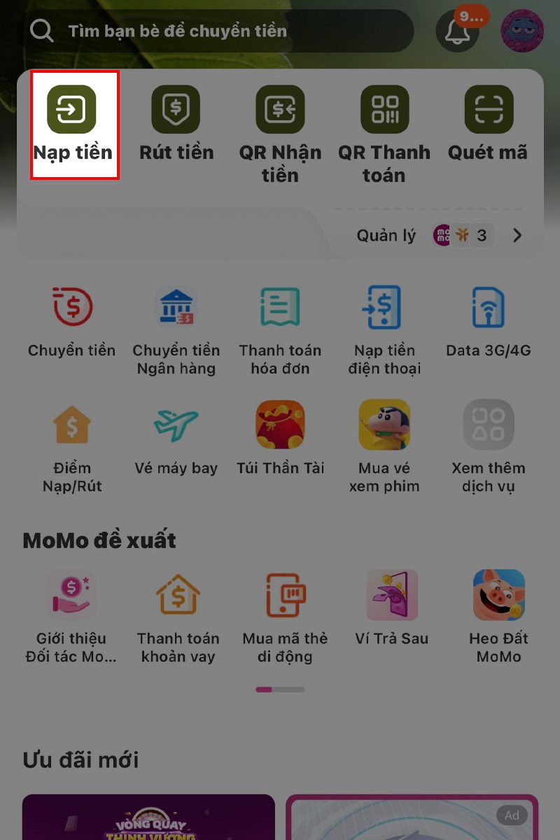 Nạp tiền tại điểm giao dịch bước 3 Nạp tiền tại điểm giao dịch bước 3