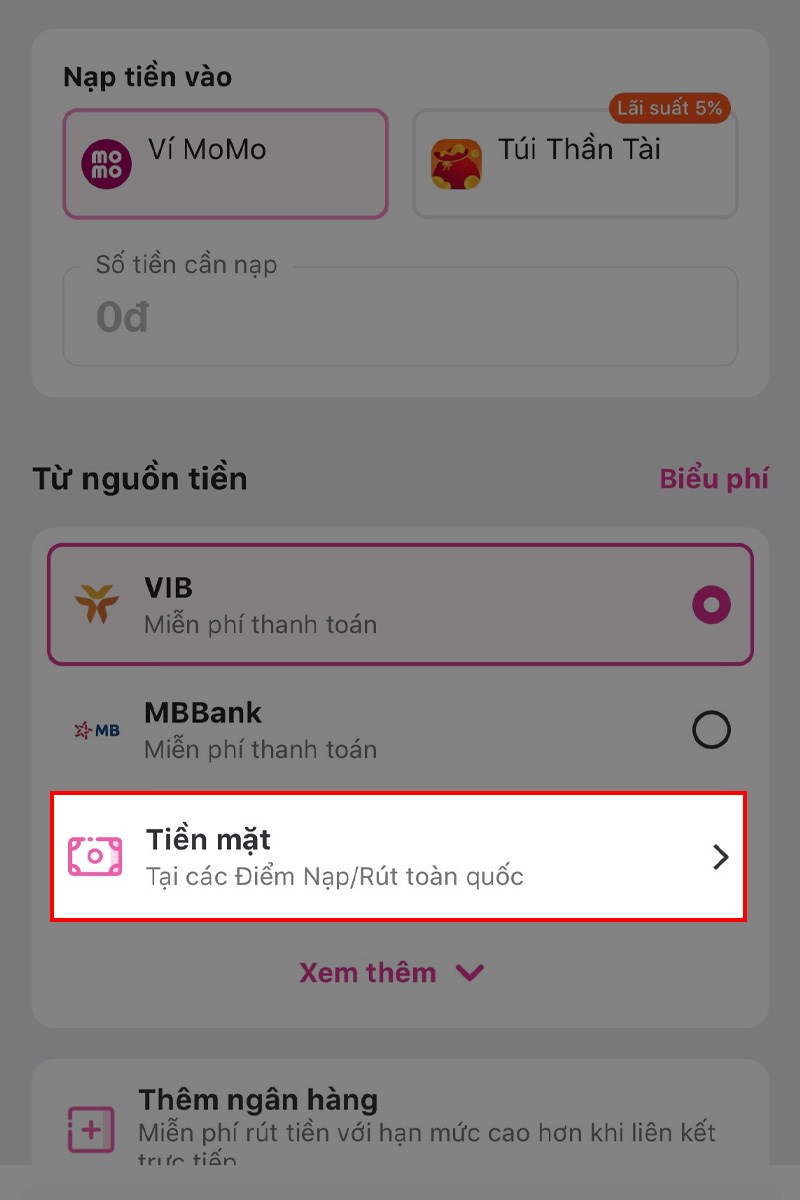 Nạp tiền tại điểm giao dịch bước 4 Nạp tiền tại điểm giao dịch bước 4