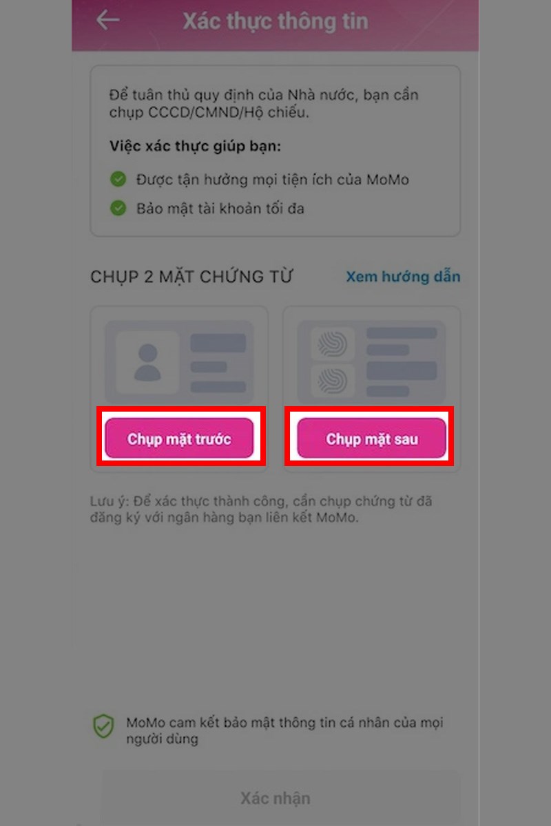 Đăng ký tài khoản Momo không cần tài khoản ngân hàng bước 8 Đăng ký tài khoản Momo không cần tài khoản ngân hàng bước 8