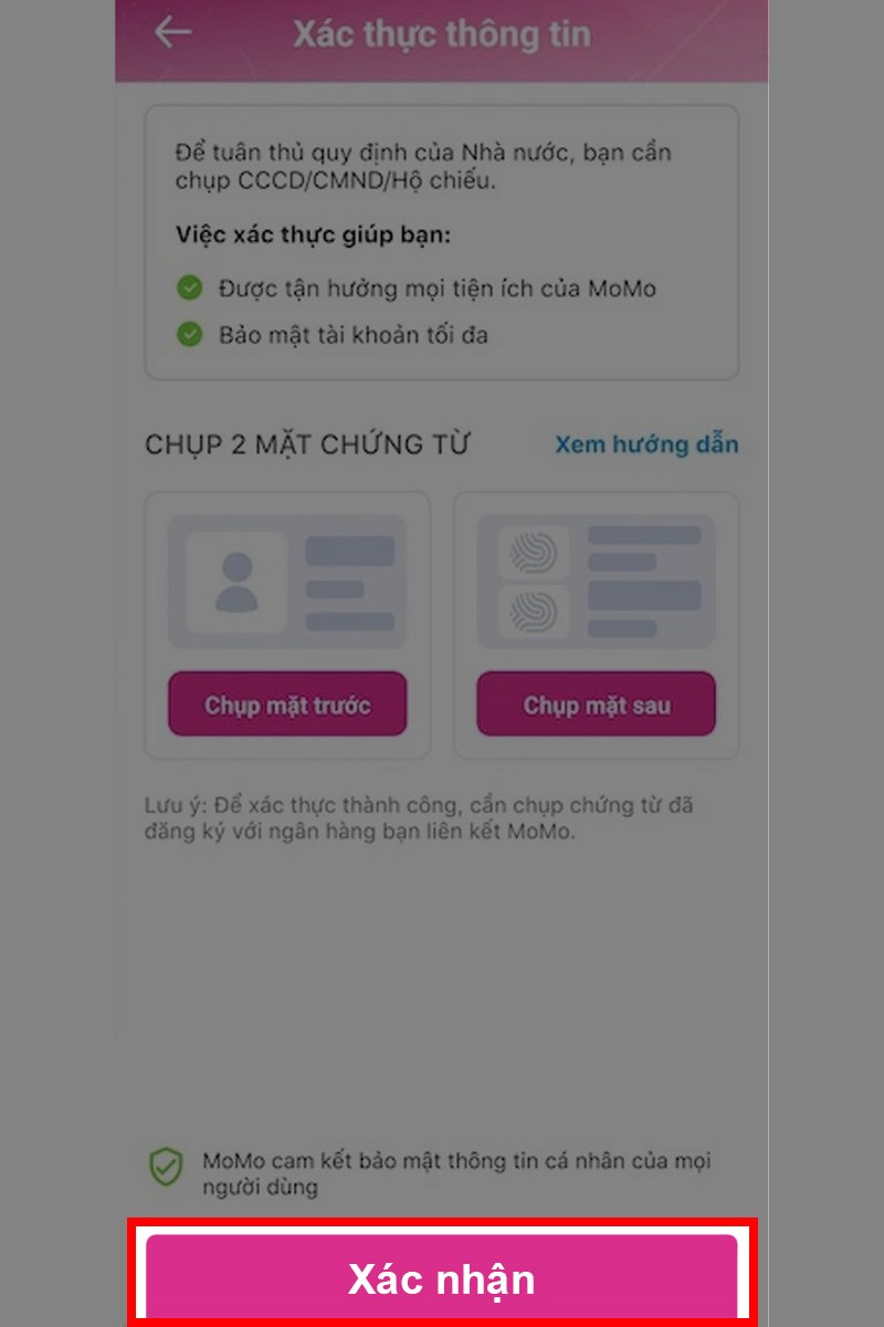 Đăng ký tài khoản Momo không cần tài khoản ngân hàng bước 8 Đăng ký tài khoản Momo không cần tài khoản ngân hàng bước 8