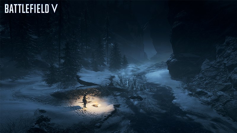 Cảnh đ&ecirc;m trong game Battlefield V