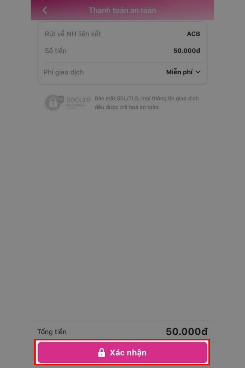 Chuyển tiền từ Momo sang Zalopay bước 3