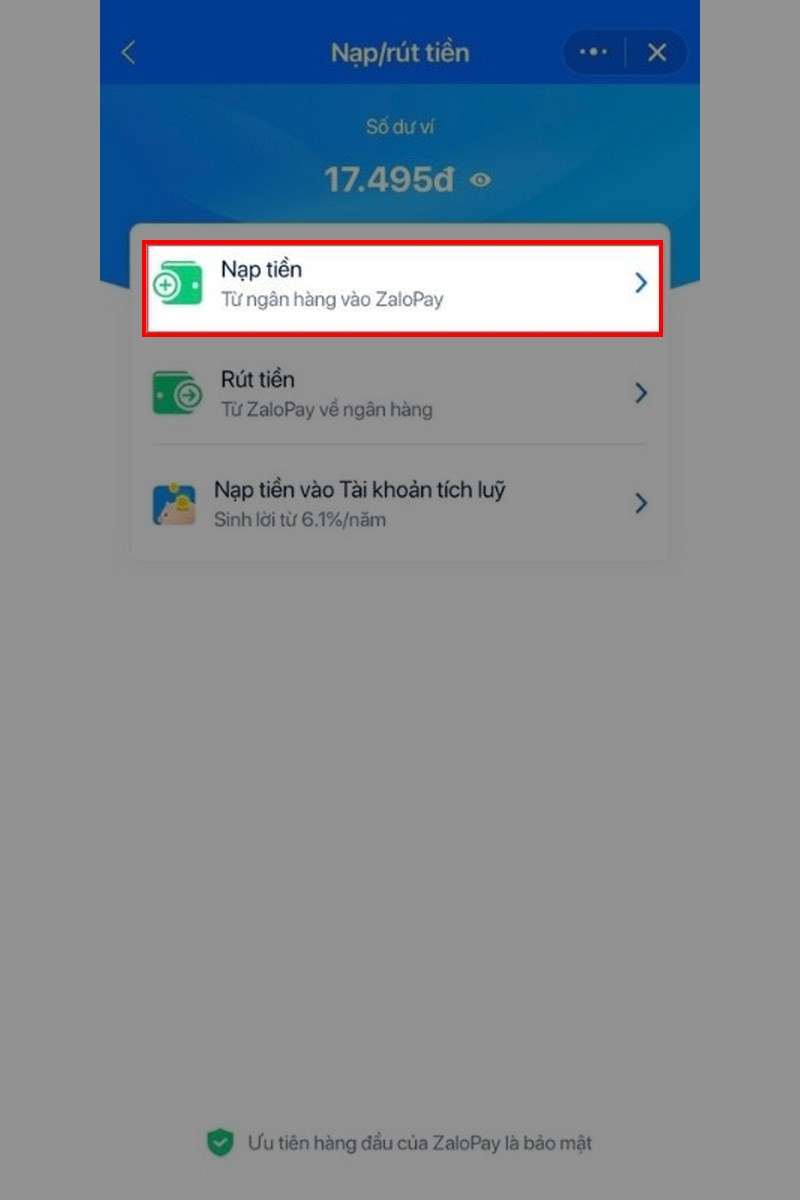Chuyển tiền từ Momo sang Zalopay bước 5