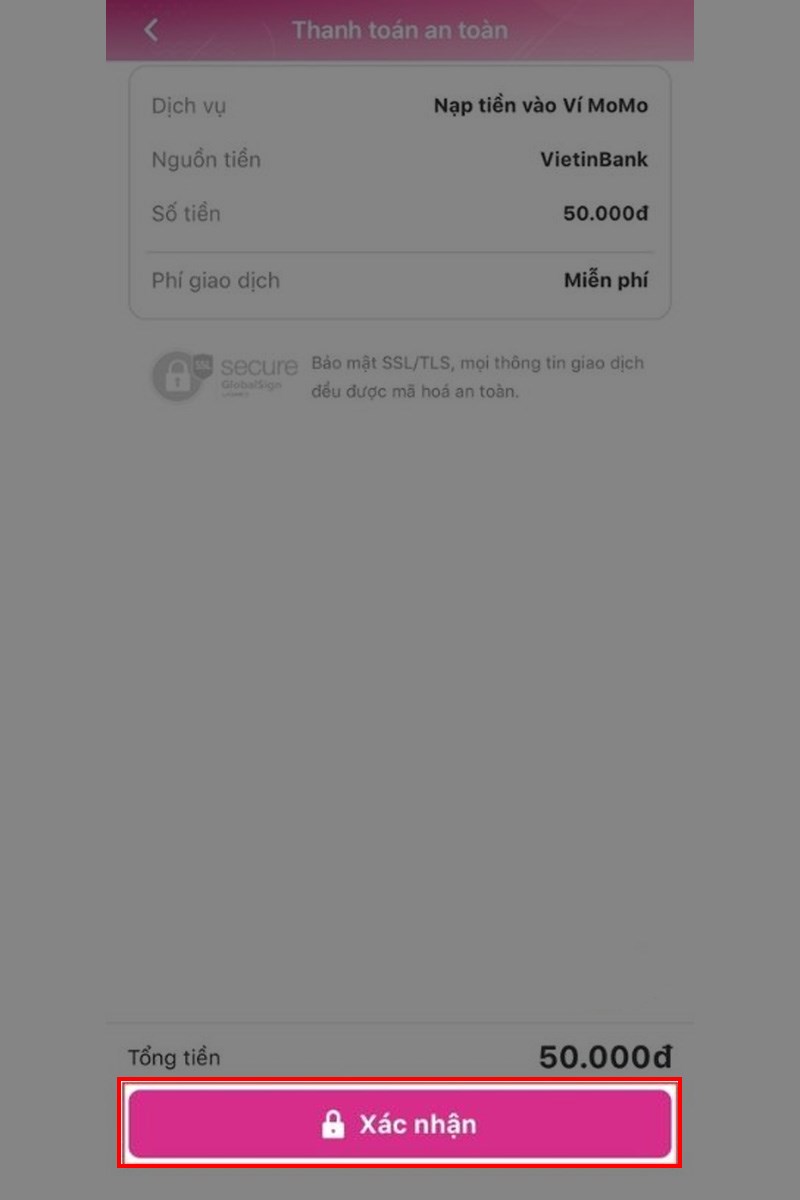 Chuyển tiền từ Zalopay sang Momo bước 7