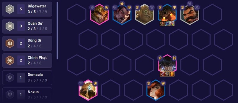 Đội h&igrave;nh cấp 8 khi chưa c&oacute; Gangplank.