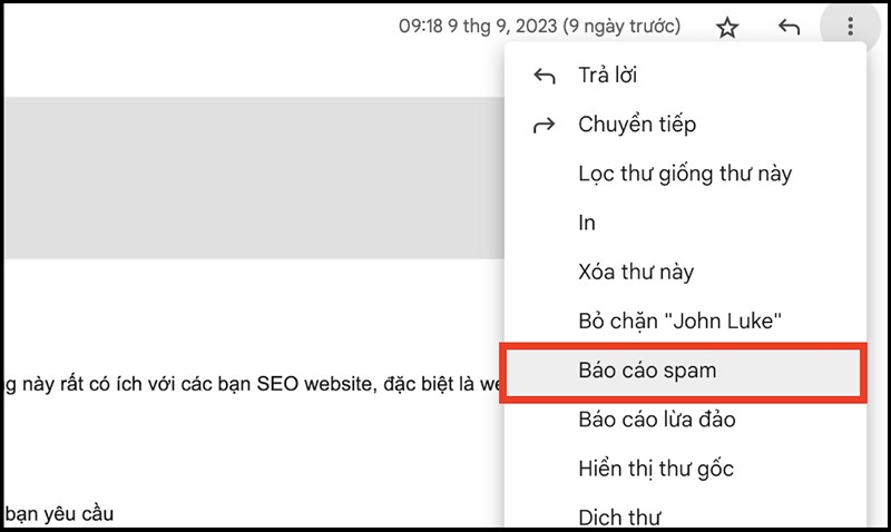 Báo cáo Spam Báo cáo Spam