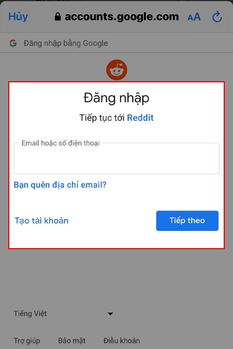 Tạo nhanh tài khoản Reddit bằng Gmail trên điện thoại bước 4