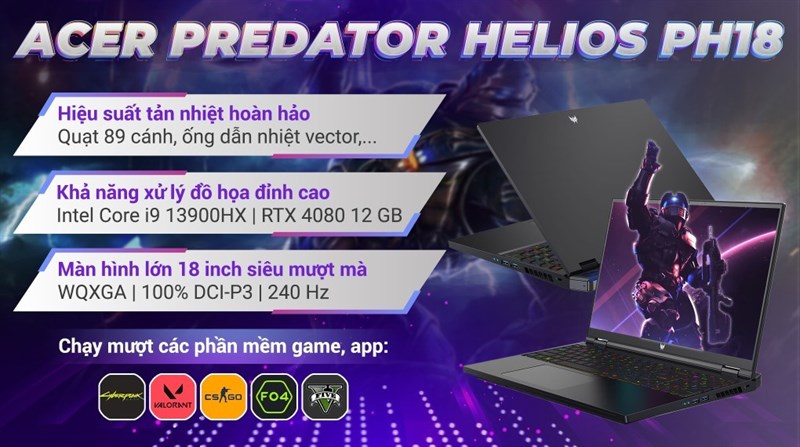 i9 13900HX đi với card đồ họa RTX 4080