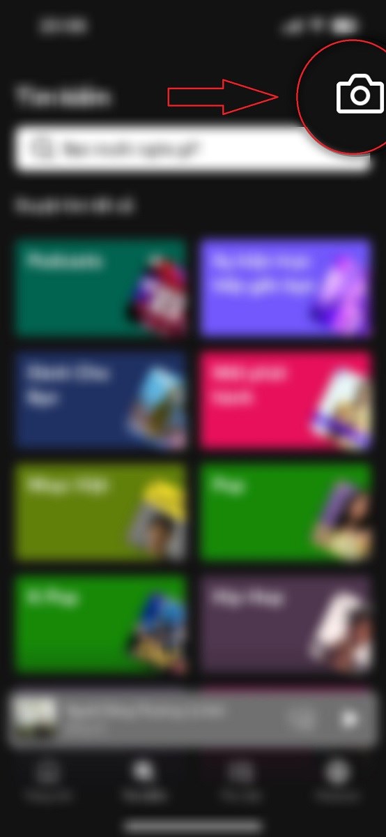 Nhấn v&agrave;o biểu tượng m&aacute;y ảnh