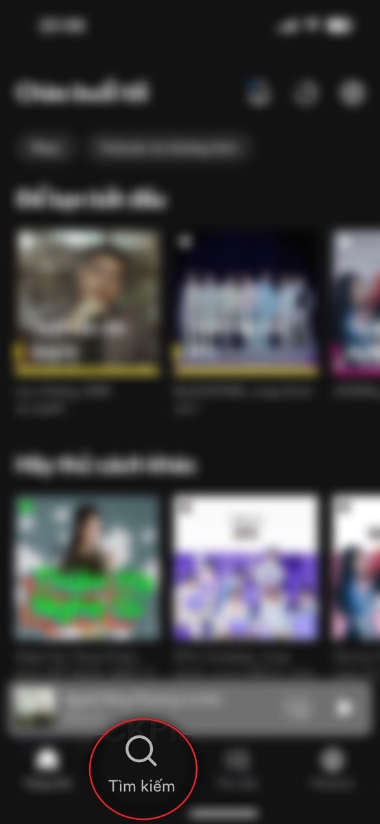 Nhấn v&agrave;o biểu tượng T&igrave;m kiếm