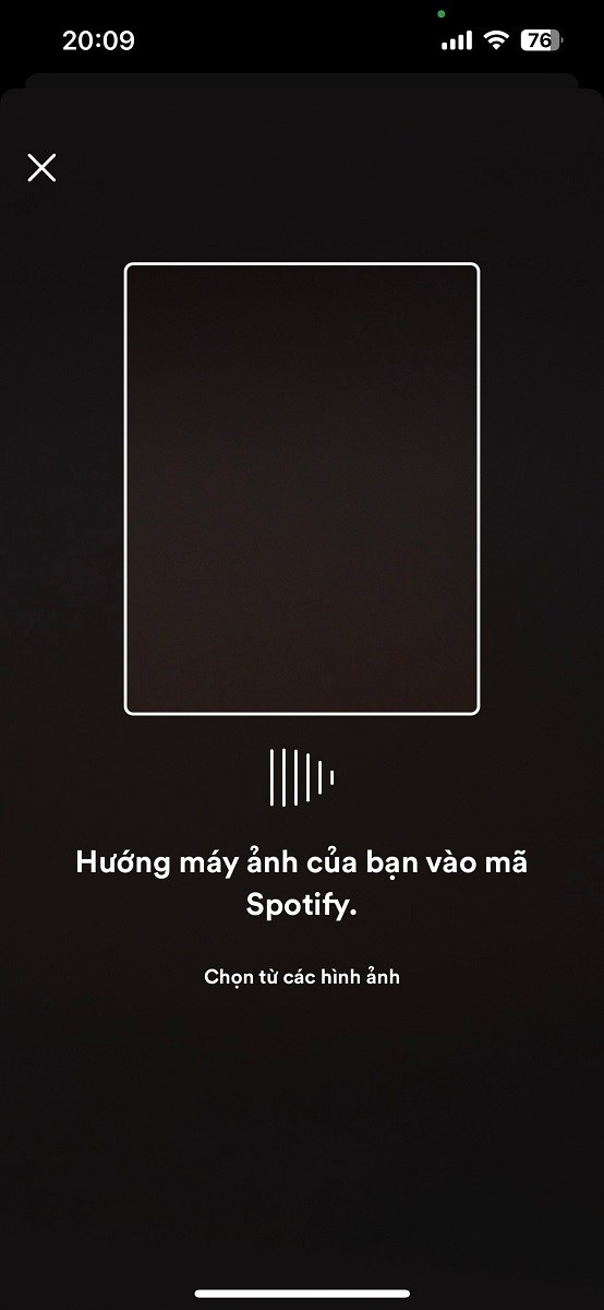 Hướng m&aacute;y ảnh của bạn v&agrave;o M&atilde; Spotify muốn qu&eacute;t