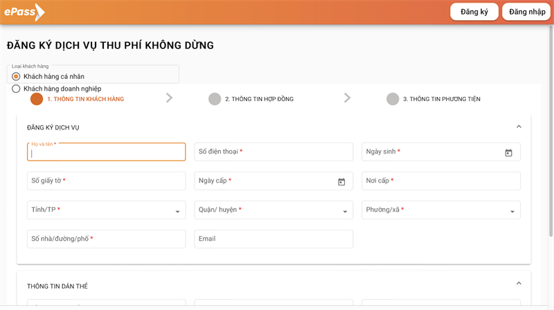 Điền đầy đủ th&ocirc;ng tin