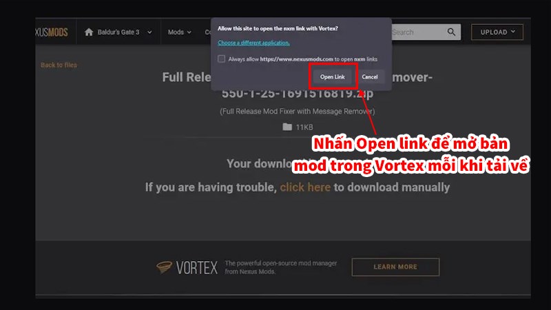 Bước 5: Open link để tiếp tục Bước 5: Open link để tiếp tục