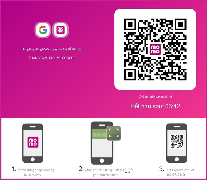 Phương thức thanh to&aacute;n MoMo