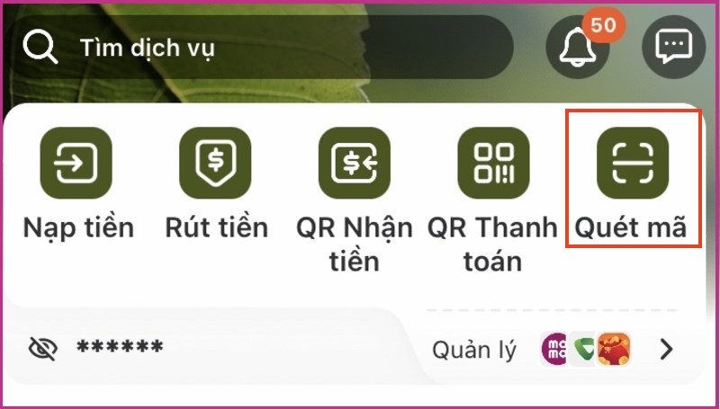 Qu&eacute;t M&atilde; QR tr&ecirc;n MoMo