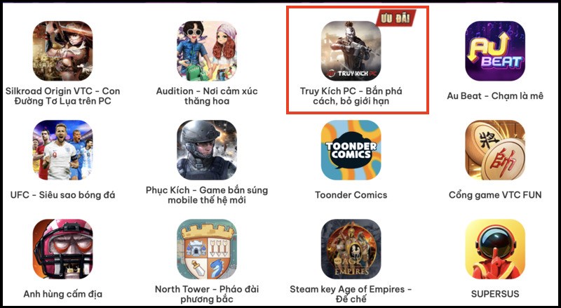 Chọn tựa game Truy kích PC Chọn tựa game Truy kích PC