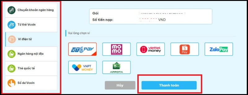 Chọn phương thức thanh toán và xác nhận Chọn phương thức thanh toán và xác nhận