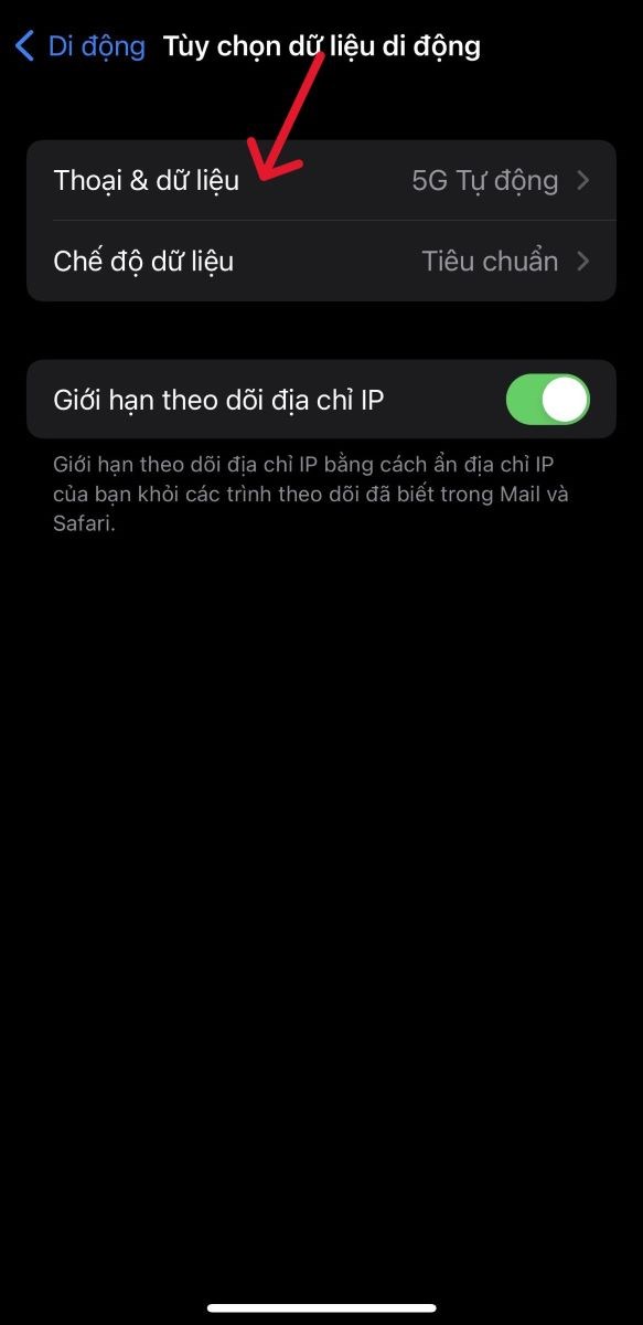 Chọn Thoại & dữ liệu