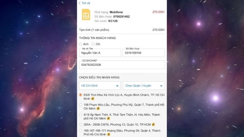 Điền đầy đủ c&aacute;c th&ocirc;ng tin 