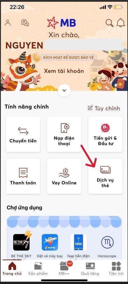 Mở ứng dụng và đăng nhập vào tài khoản của bạn.