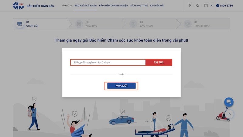 Chọn T&aacute;i tục hoặc Mua mới 