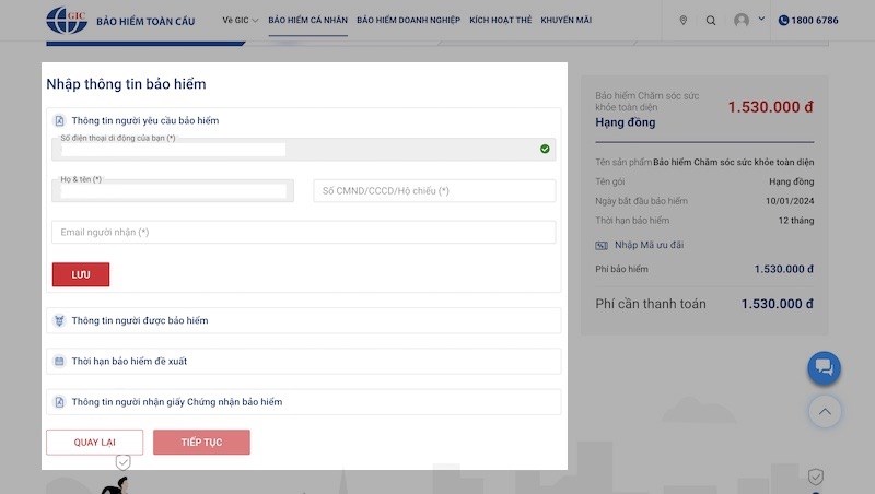 Nhập th&ocirc;ng tin được y&ecirc;u cầu