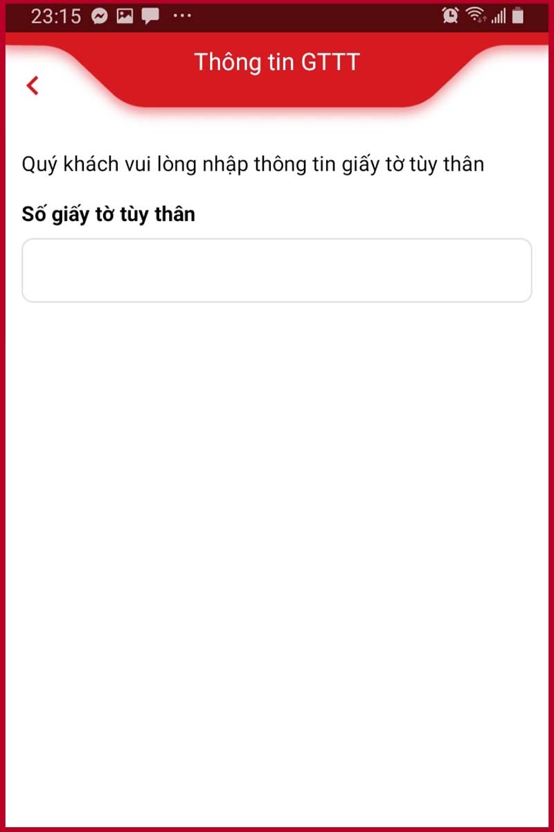 Bước 3: Nhập số giấy tờ tùy thân (CMND/CCCD) Bước 3: Nhập số giấy tờ tùy thân (CMND/CCCD)
