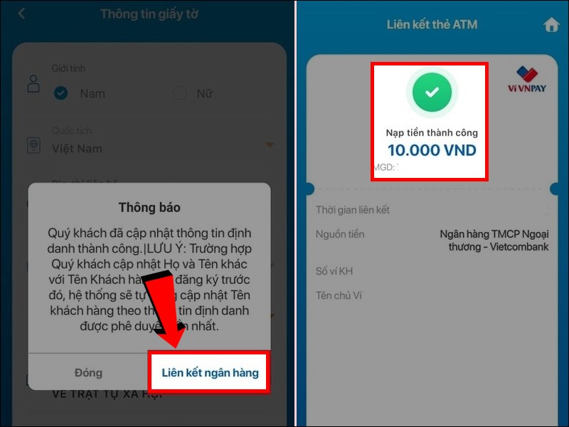 Nhập m&atilde; giới thiệu để mở v&iacute; VNPAY