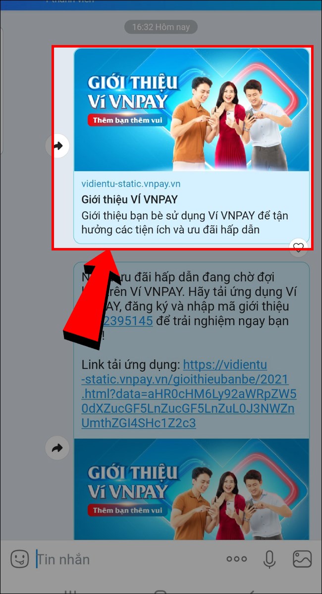 Th&ocirc;ng qua đường link giới thiệu để mở v&iacute; VNPAY