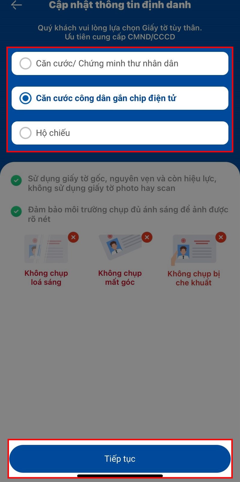 Sửa th&ocirc;ng tin định danh VNPay bước 4