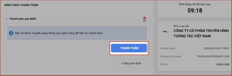 Nhấn Thanh to&aacute;n