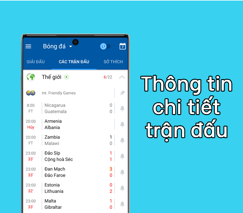 th&ocirc;ng tin chi tiết trận đấu