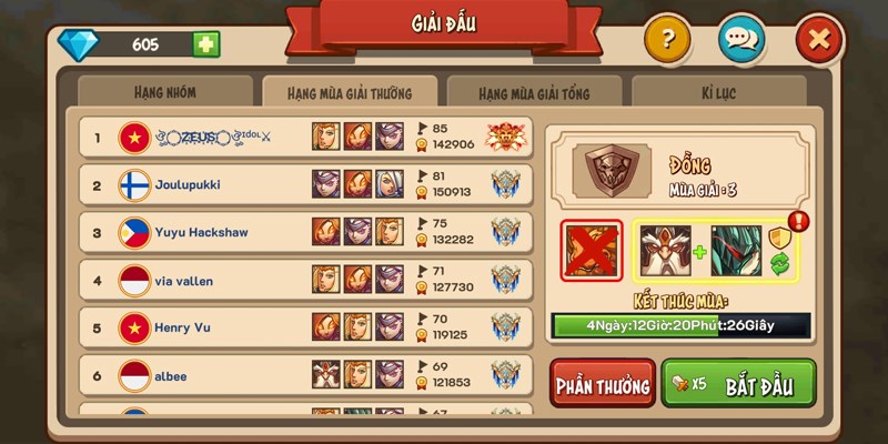 Chế độ Giải đấu l&agrave; chế độ th&uacute; vị v&agrave; kh&oacute; nhất của tr&ograve; chơi