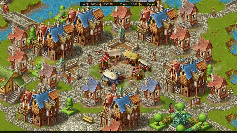Townsmen thiên về quản lí, tạo dựng thi trấn hơn là việc chiến đấu Townsmen thiên về quản lí, tạo dựng thi trấn hơn là việc chiến đấu