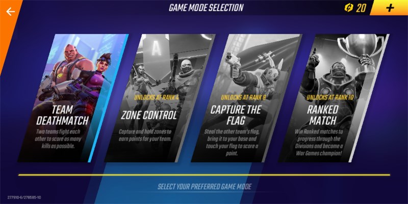 Dựa v&agrave;o cấp độ đạt được người chơi sẽ dần dần mở kh&oacute;a được c&aacute;c chế độ chơi.