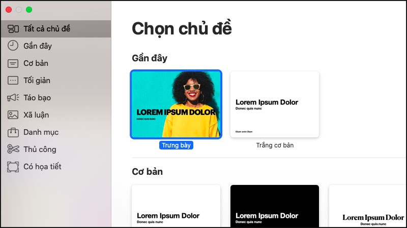 Hơn 30 chủ đề do Apple thiết kế c&oacute; sẵn