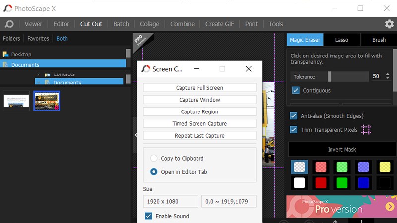 Chụp ảnh màn hình ngay trong phần mềm