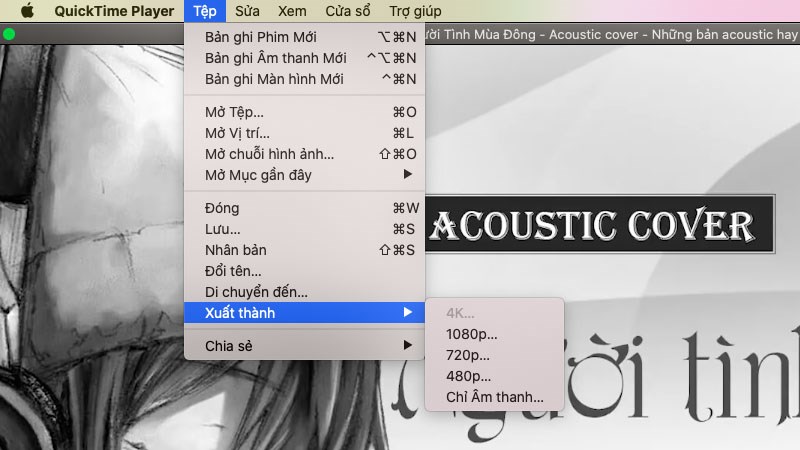 Xuất video sang dạng file &acirc;m thanh