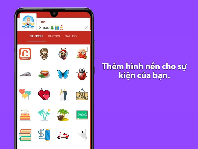 Thêm hình nền cho sự kiện của bạn