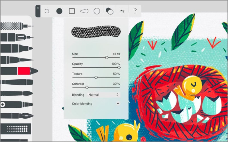 T&ugrave;y chỉnh kiểu v&agrave; k&iacute;ch thước của b&uacute;t vẽ