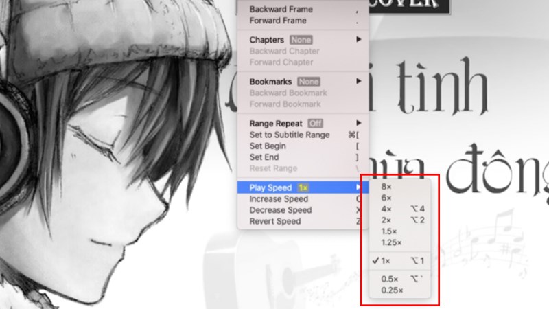 T&ugrave;y chỉnh tốc độ ph&aacute;t nhạc