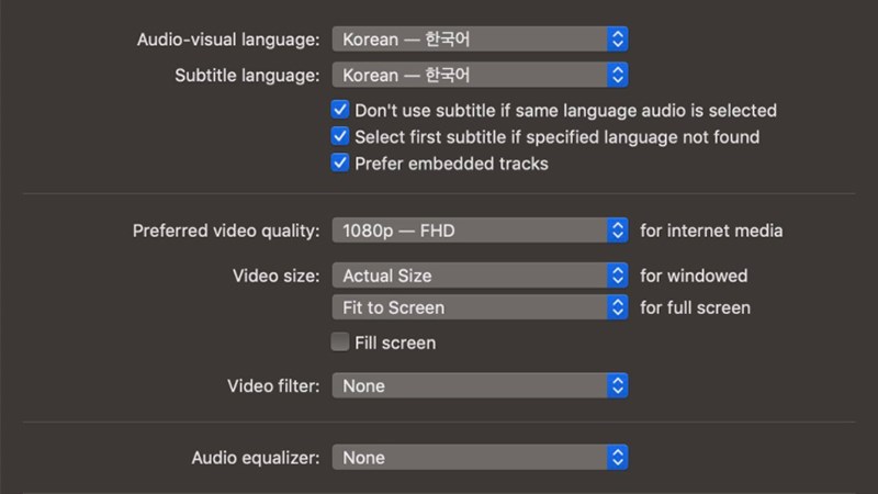 T&ugrave;y chỉnh k&iacute;ch cỡ, chất lượng ph&aacute;t video tr&ecirc;n m&agrave;n h&igrave;nh