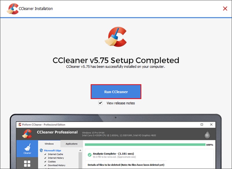 Khởi chạy CCleaner