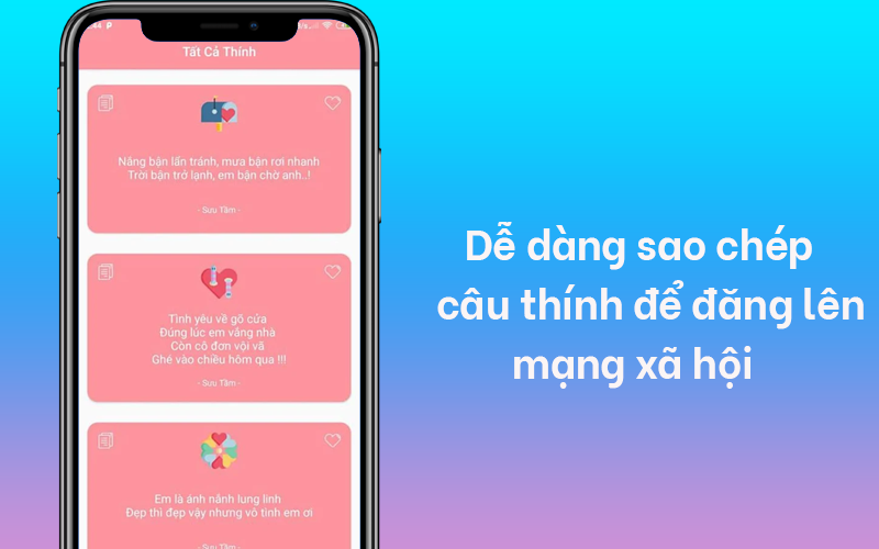 Dễ dàng sao chép câu thính 