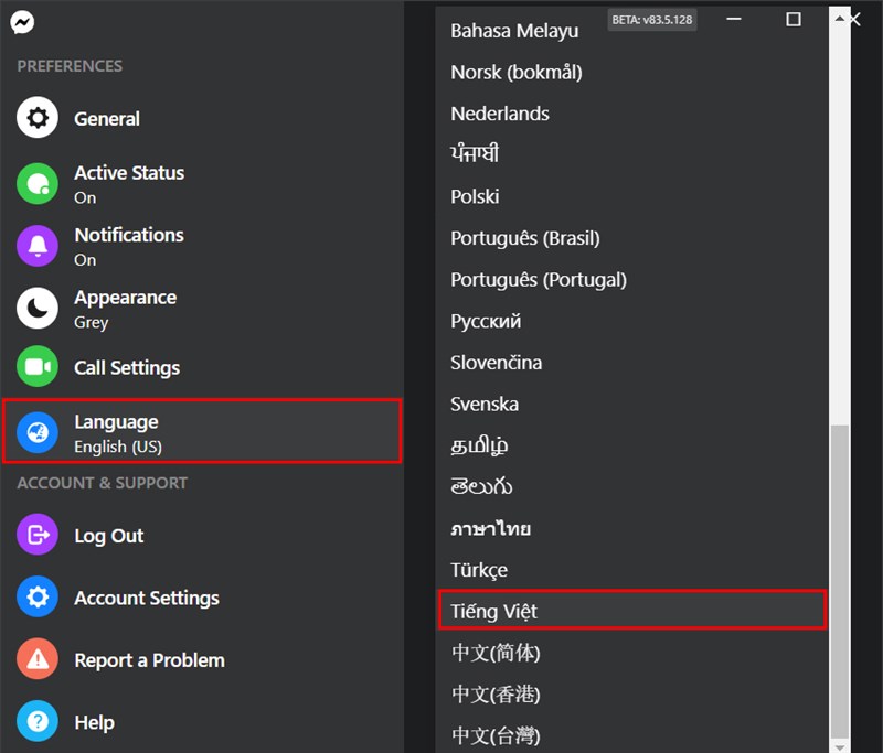 Vào Language chọn Tiếng Việt Vào Language chọn Tiếng Việt