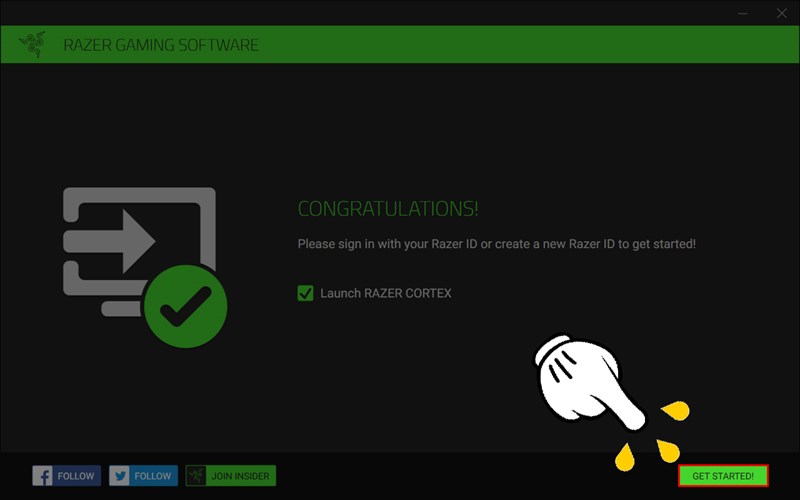 Nhấn Get Started để mở phần mềm