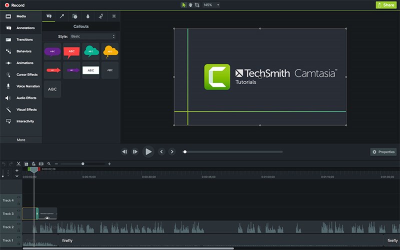 C&aacute;c t&iacute;nh năng ch&iacute;nh của Camtasia